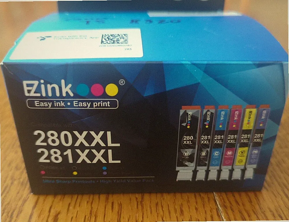 E-Z Ink │6 Cartridges │280XXL │281XXL │Exp: 7/28/26 │Cannon │Cartridges Sealed