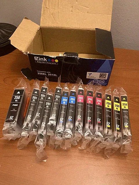 E-Z Ink Cartridge for 3 Yellows, 3 Magenta, 2 Cyan 4 Black And One For Black250