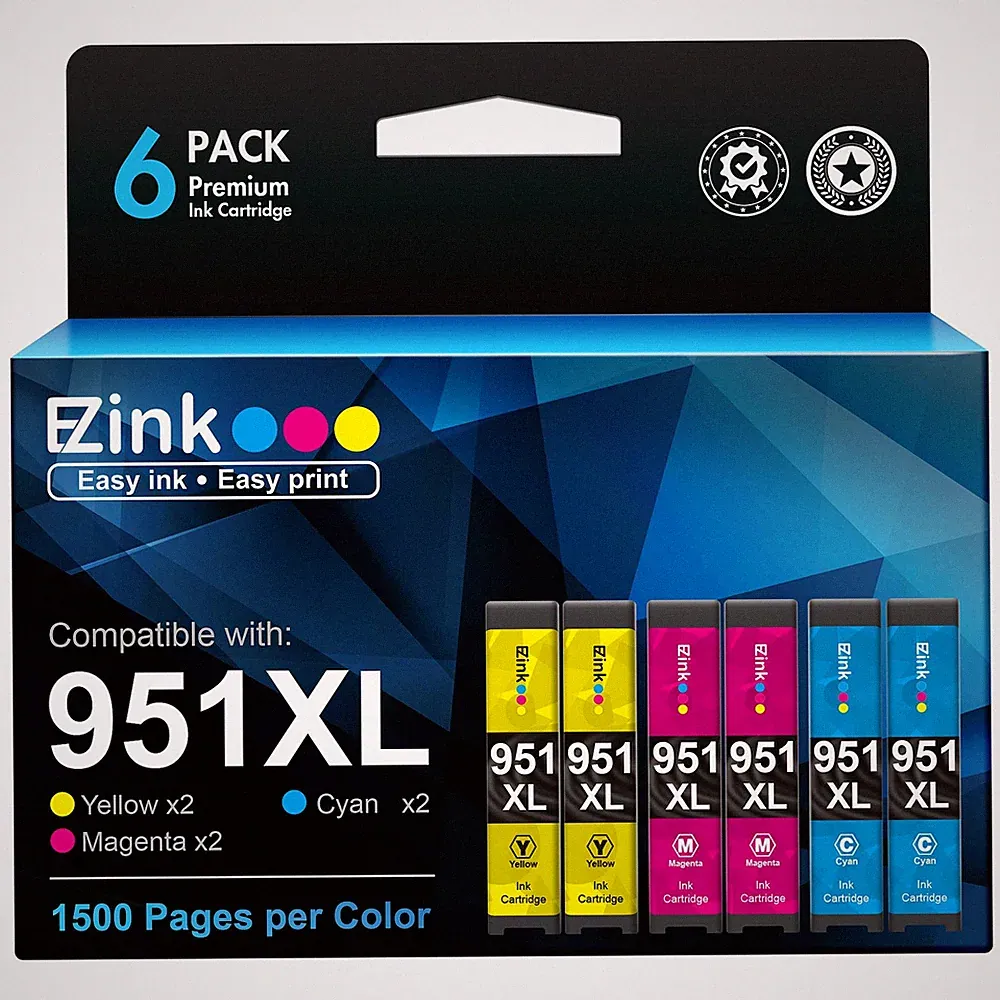 E Z Ink Compatible Hp 951Xl Ink Cartridge Combo Pack 6 Colors High Yield