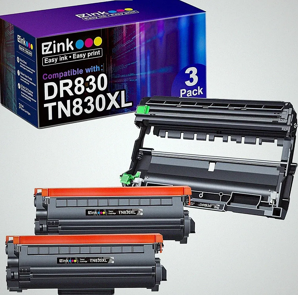 E-Z Ink Compatible TN830XL Toner Cartridges DR830 Drum Unit Replacement for Brot