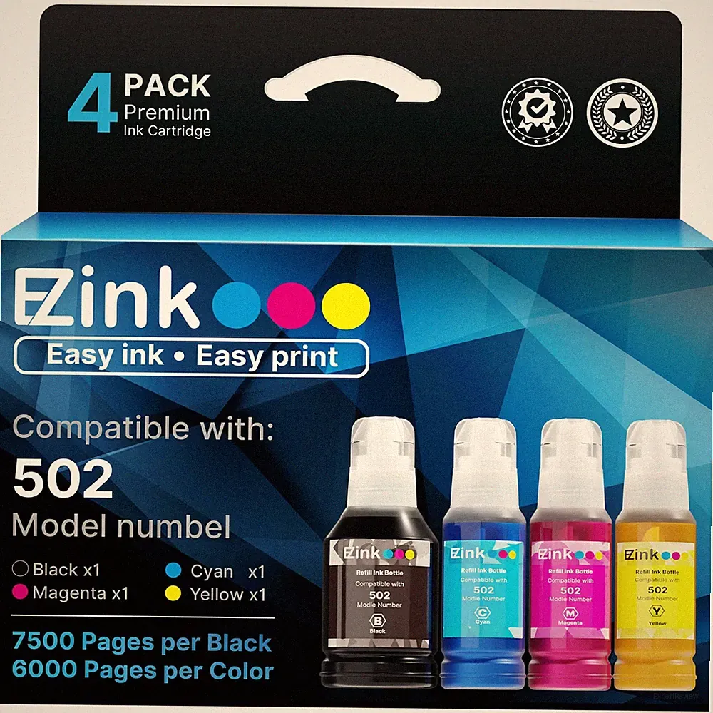 E-Z Ink Refill Bottle Replacement 5.3 x 4.1 x 3.9 inches, E502*4P