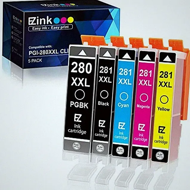 E-z Ink TM Black and Color Ink Cartridge for Canon PGI-280. Case of 4 packs.