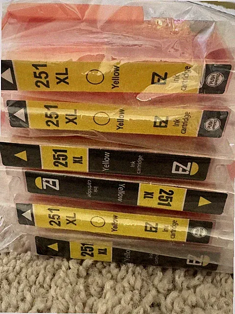 ez ink cartridges 251XL yellow lot of 6