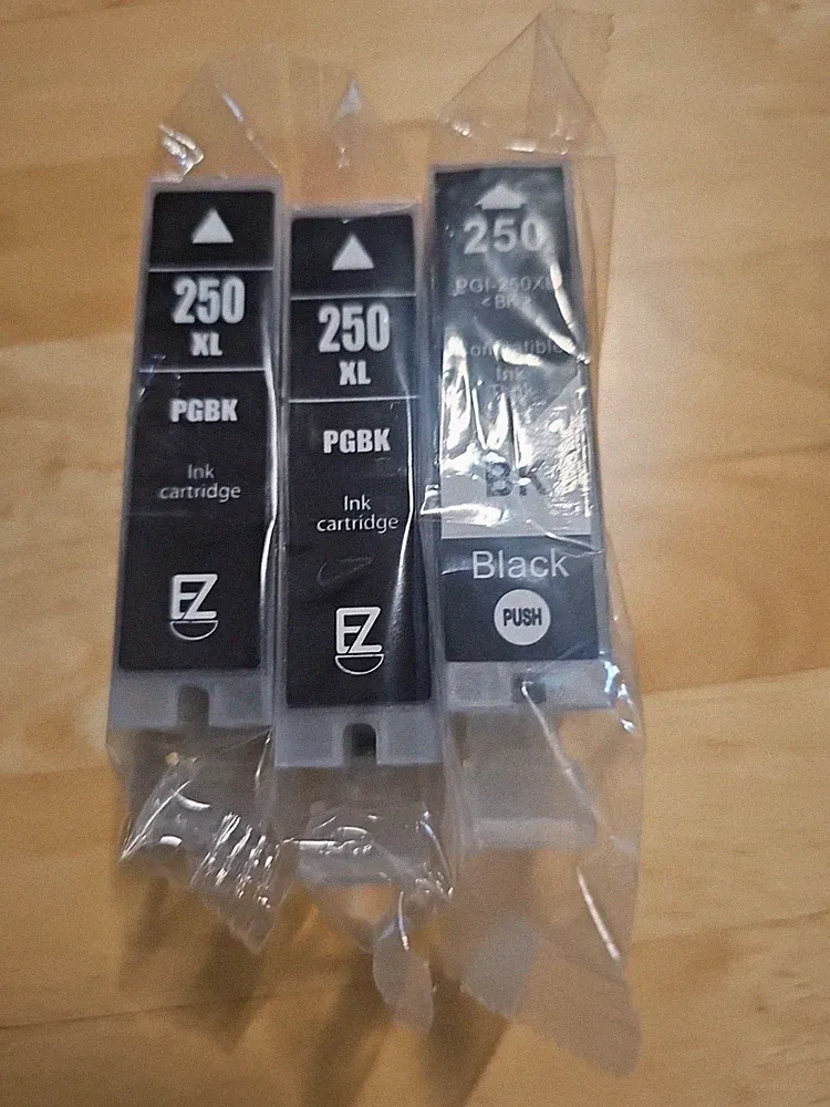 ez ink cartridges lot of 3 250 XL PGBK