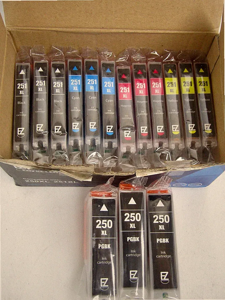 EZink Ink Cartridges Compatible 250XL, 251XL (15 Pack) All Sealed - Expired